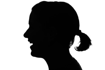 Naklejka na ściany i meble silhouette of a laughing girl