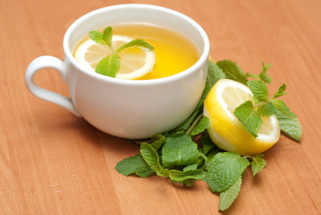 tea with lemon and mint