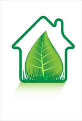 vector eco green home icons