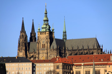 Fototapeta na wymiar The View on the spring Prague's gothic Castle