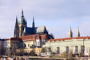 Fototapeta premium The View on Prague's gothic Castle above River Vltava
