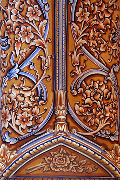 Indian ceiling ornaments in Ishwar Lat minaret, Jaipur, India
