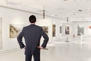 Visitor in museum