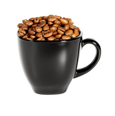 cup with grain coffee