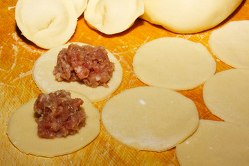 Pelmeni with sour cream