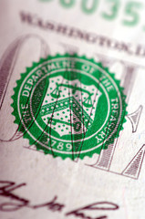 One dollar bill - macro nb. 8