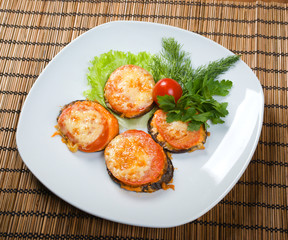 roasted tomato and eggplant.