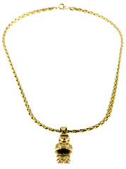 collier et pendentif or, fond blanc