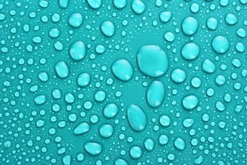 Water drops background with big and small drops