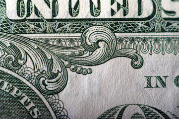 One dollar bill - macro nb. 23