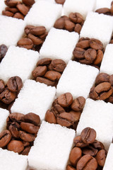 coffee beans and sugar.