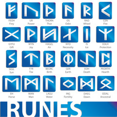 set of runes vector illustrations icons symbols 3D