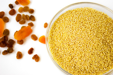 Millet and some dried fruits