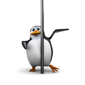 Pole dancing penguin