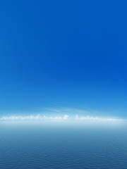 Sunny background with Blue clean sea and blue sky