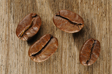 Four coffee seeds