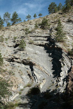 Anticlinal dans le massif du Devoluy,Alpes