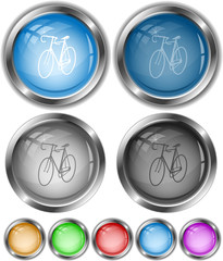 Bicycle. Vector internet buttons.