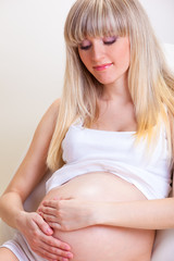 Fototapeta na wymiar Happy pregnant woman