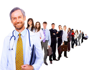 Fototapeta premium Beautiful senior doctor with stethoscope.