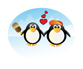 penguins in love