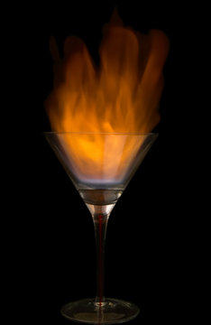 fire cocktail glass