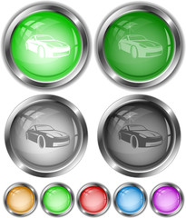 Car. Vector internet buttons.