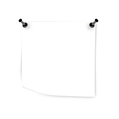 white sheet of paper attached to the white wall