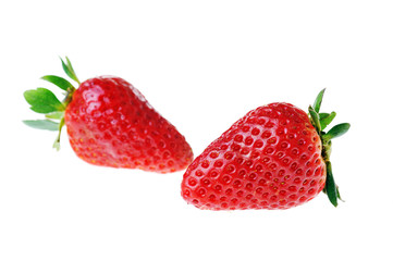 two fresh and tasty strawberry
