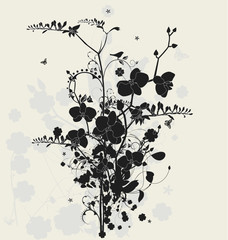 Floral design with freesia and orchids