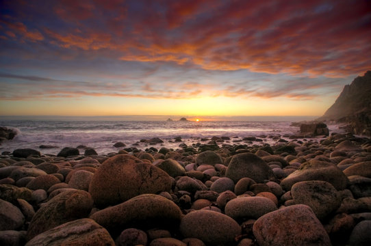 Sunset at Porth Nanven