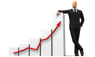 businessman, graphiques statistiques