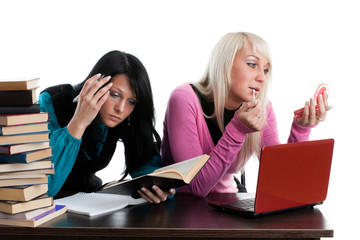 Students prepare for examination