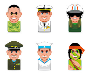 Cartoon people icons (army)