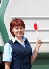 Woman worker railroad