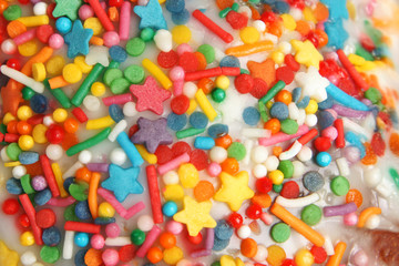 Easter cake with colorful candy