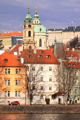 The View on spring Prague's St. Nicholas' Cathedral