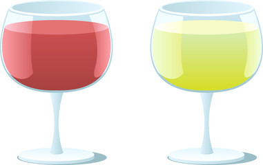 red and white wine