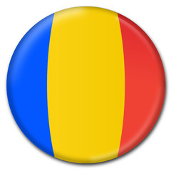 Fototapeta premium bouton/pastille drapeau Roumanie