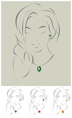 Vector illustration of beautiful jewelry model
