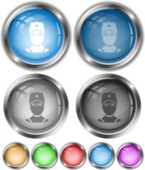 Doctor. Vector internet buttons.