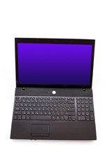 Black laptop isolated on white