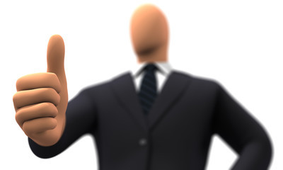 Businessman, top, zoom