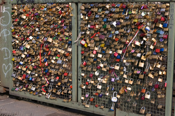 Obraz premium Liebesschlösser, Hohenzollernbrücke, Köln