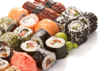 Different types of sushi.