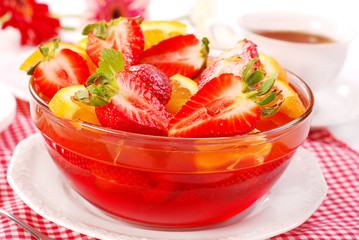 jelly with strawberry and orange