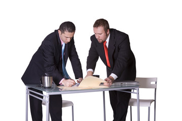 Two Businessmen Working Together