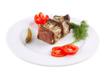 beef meat steak with  cheese
