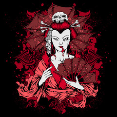T-Shirt Print Geisha