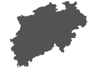 Karte von Nordrhein Westfalen - freigestellt